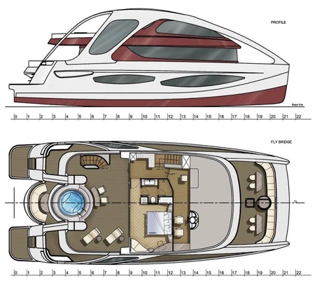 72 foot Catamaran Power Boats layout (1)